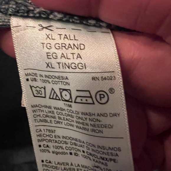 OLD NAVY~ XL Tall Blue Denim Shirt Dress Snap Front Long Sleeve 100% Cotton - Picture 5 of 7